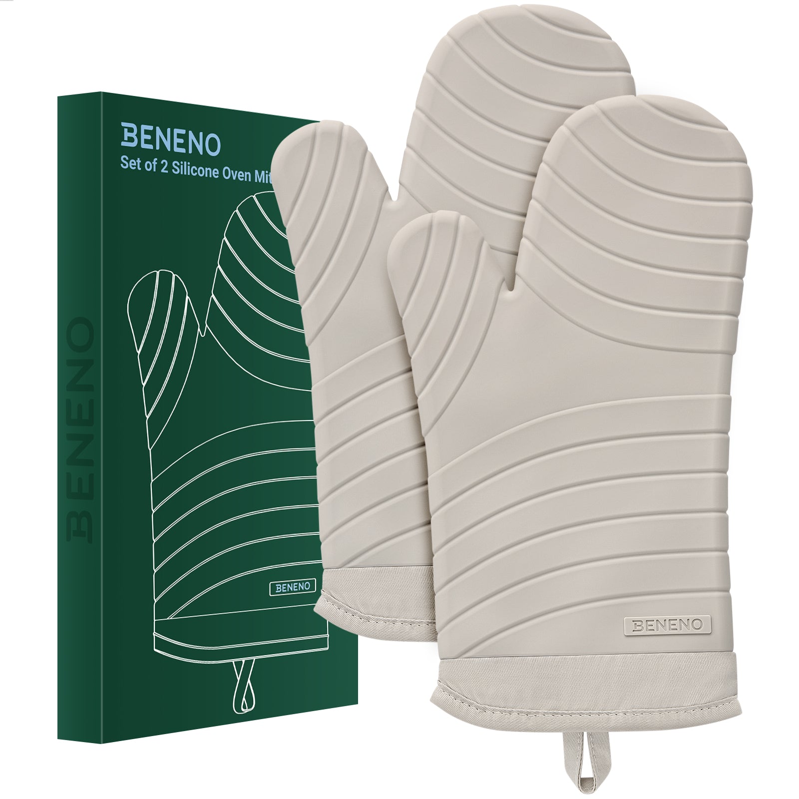 Beneno All-Silicone Arc-Shaped Oven Mitts – 2pcs