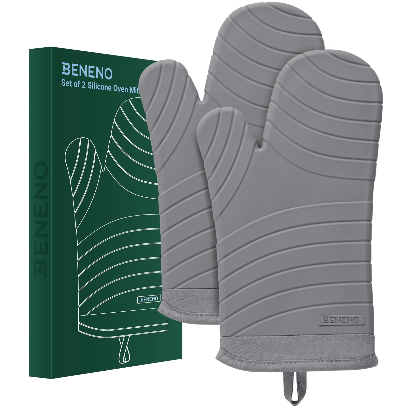 Beneno All-Silicone Arc-Shaped Oven Mitts – 2pcs