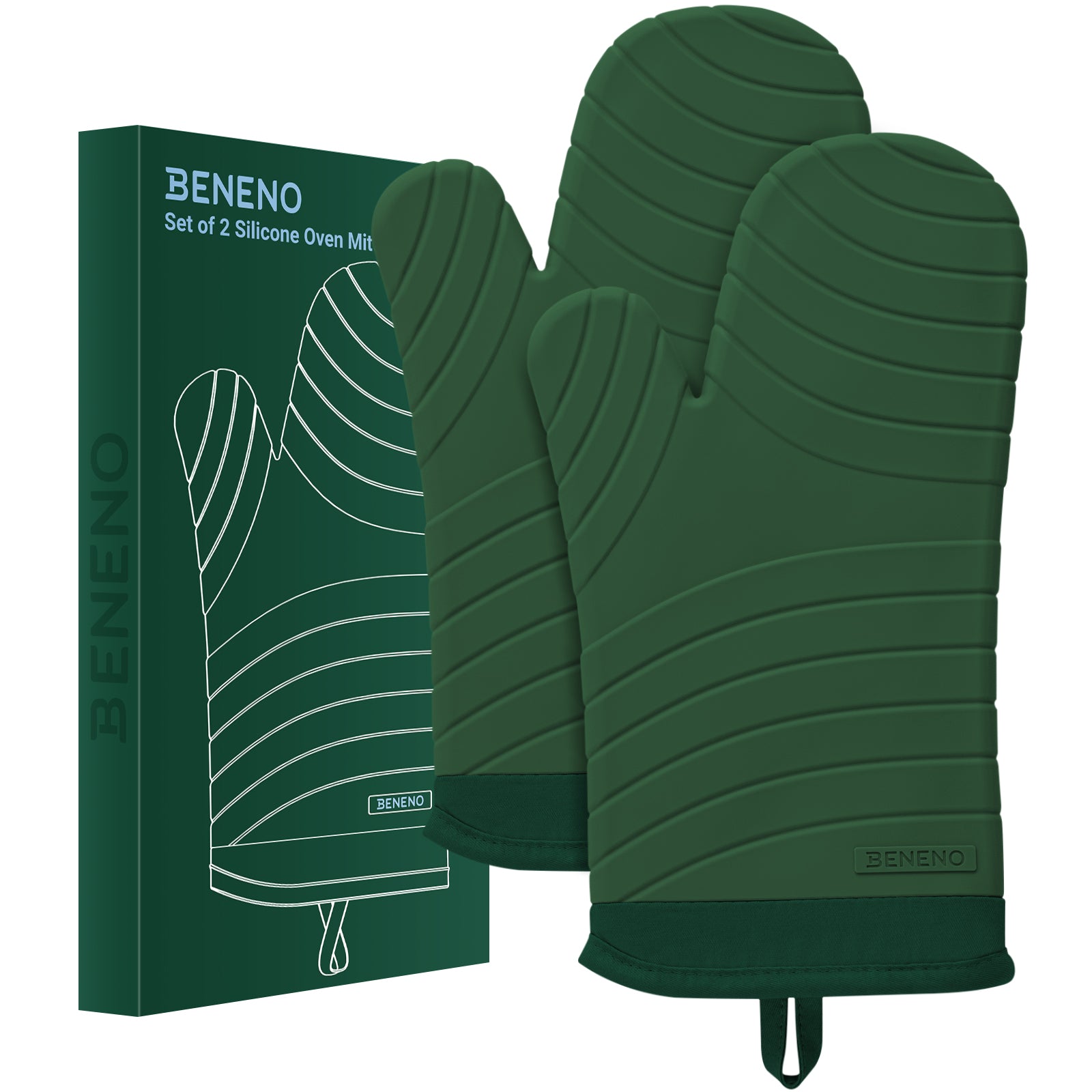 Beneno All-Silicone Arc-Shaped Oven Mitts – 2pcs