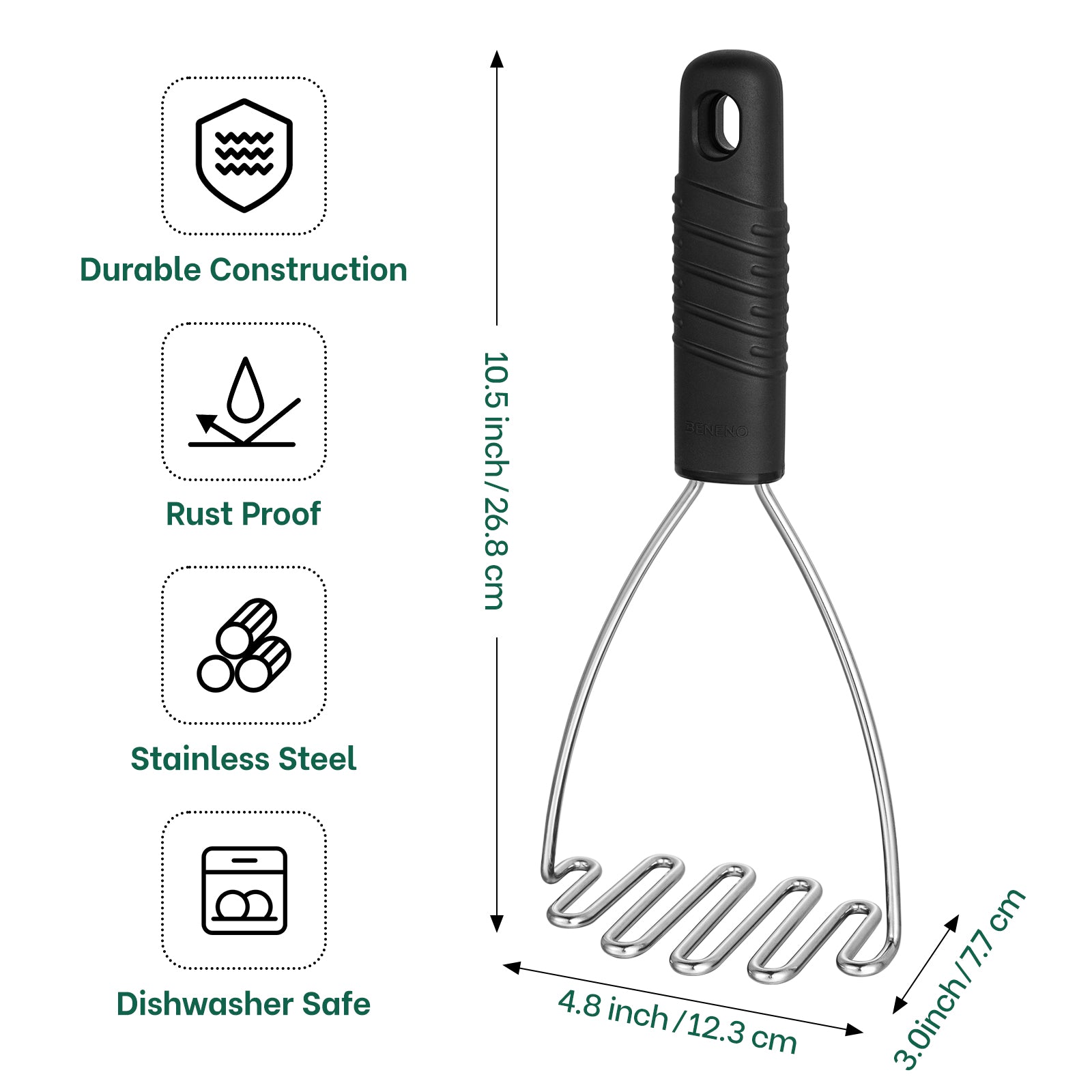 Beneno Heavy Duty Stainless Steel Wire Potato Masher