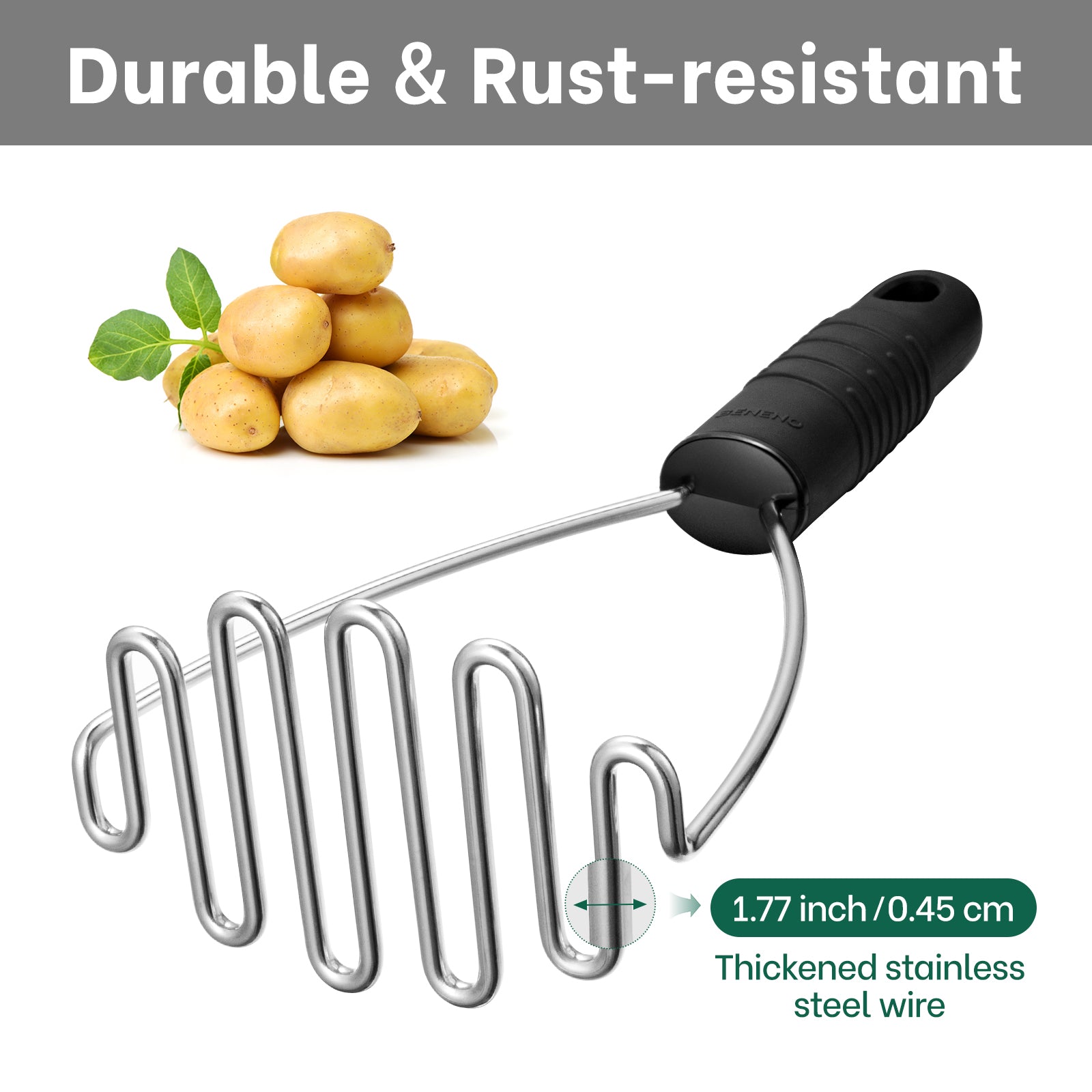 Beneno Heavy Duty Stainless Steel Wire Potato Masher