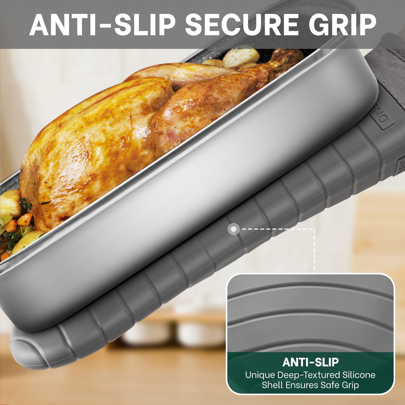 Beneno All-Silicone Arc-Shaped Oven Mitts – 2pcs