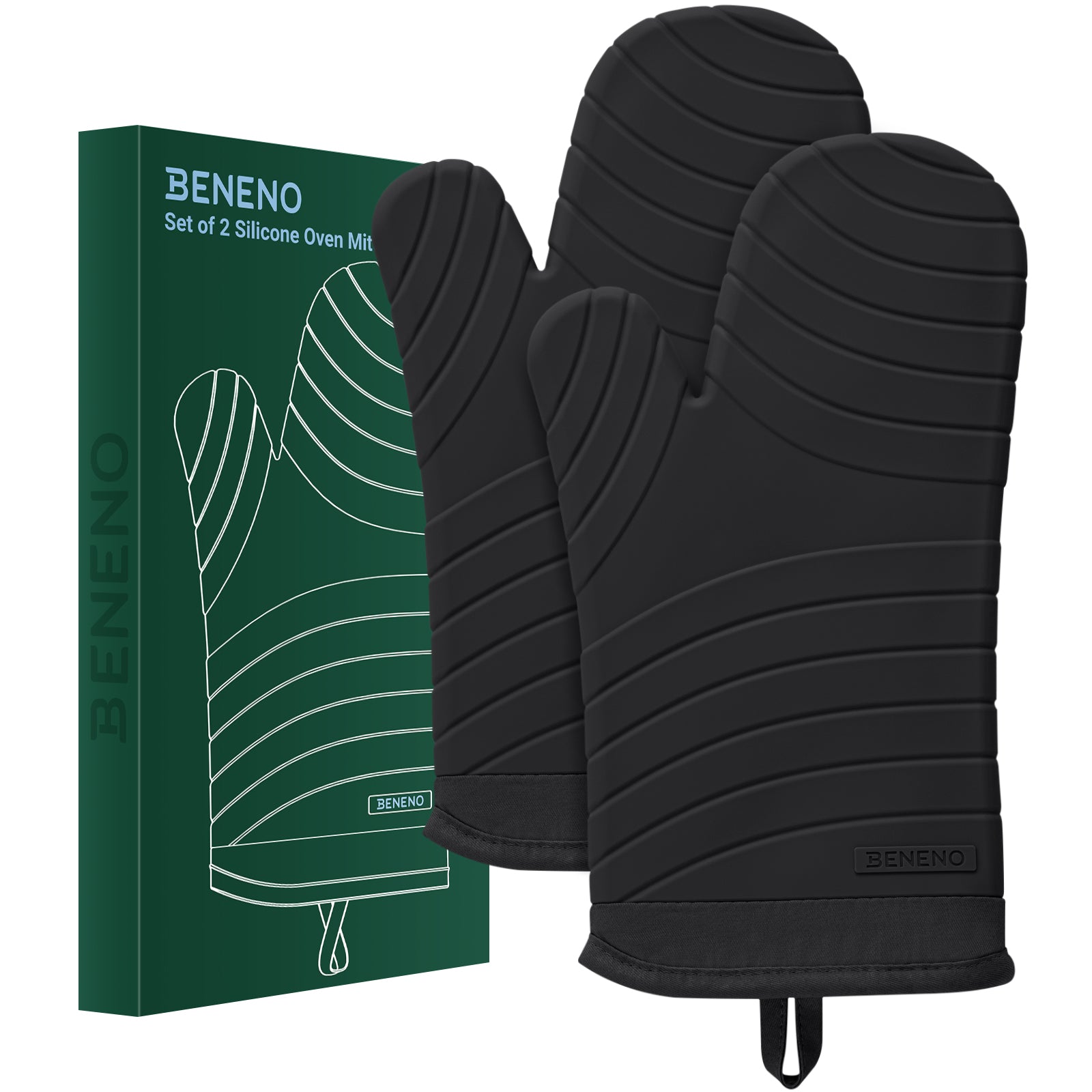 Beneno All-Silicone Arc-Shaped Oven Mitts – 2pcs