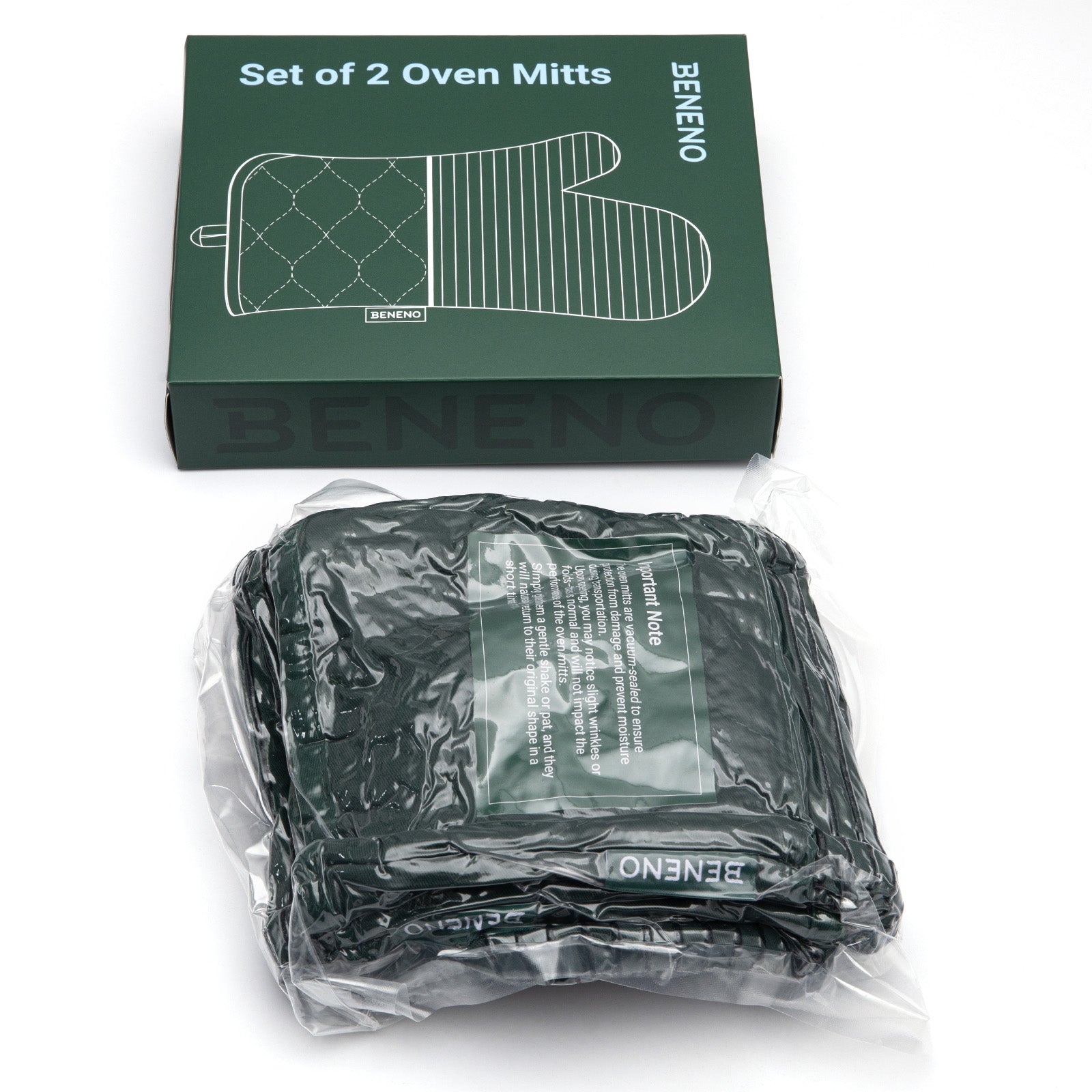 Beneno 2Pcs Oven Mitts Green