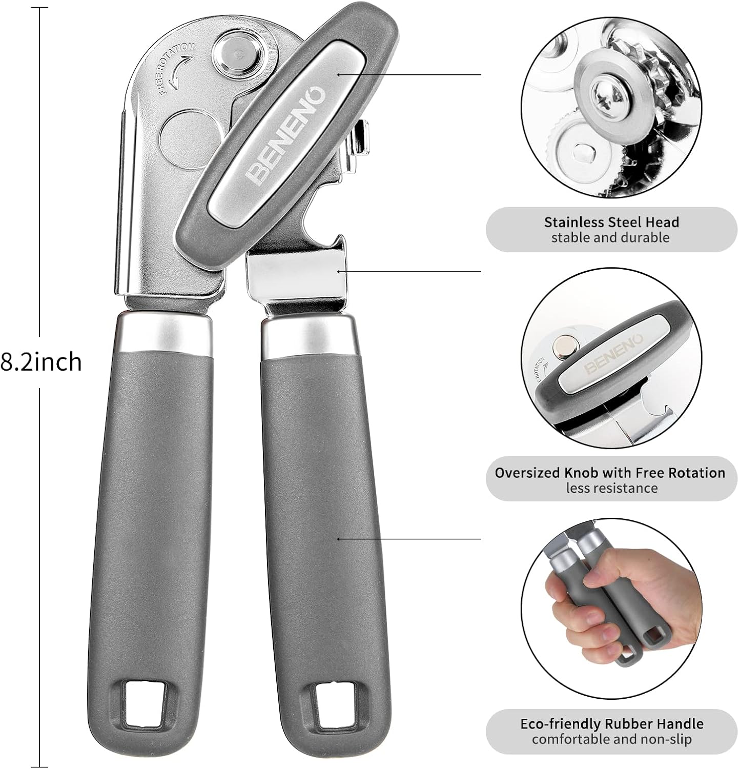 Beneno Can Opener Gray