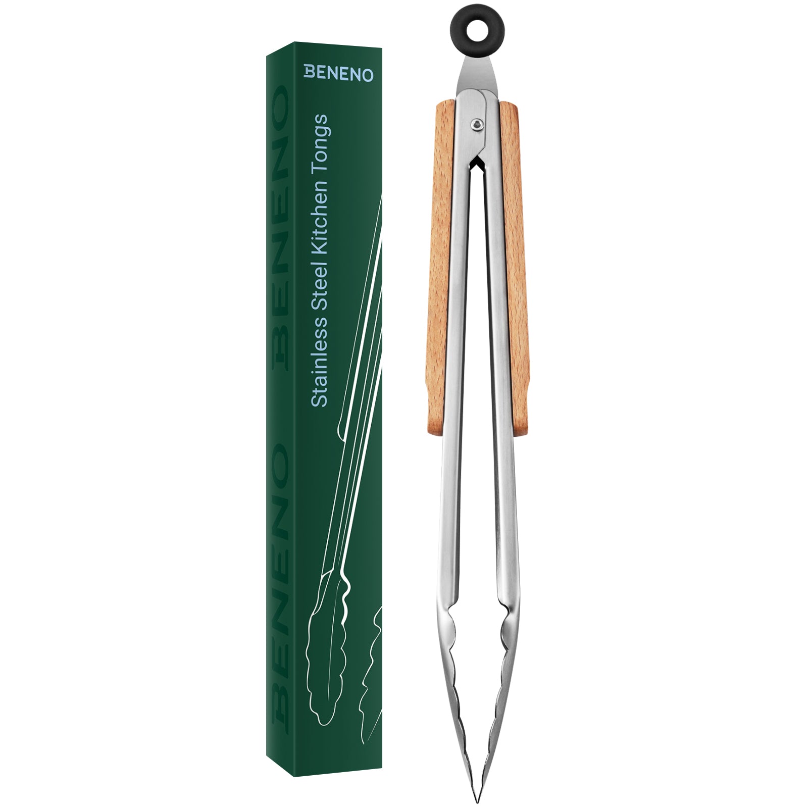 Beneno Heat Resistant Food-Grade Stainless Steel Kitchen Tongs