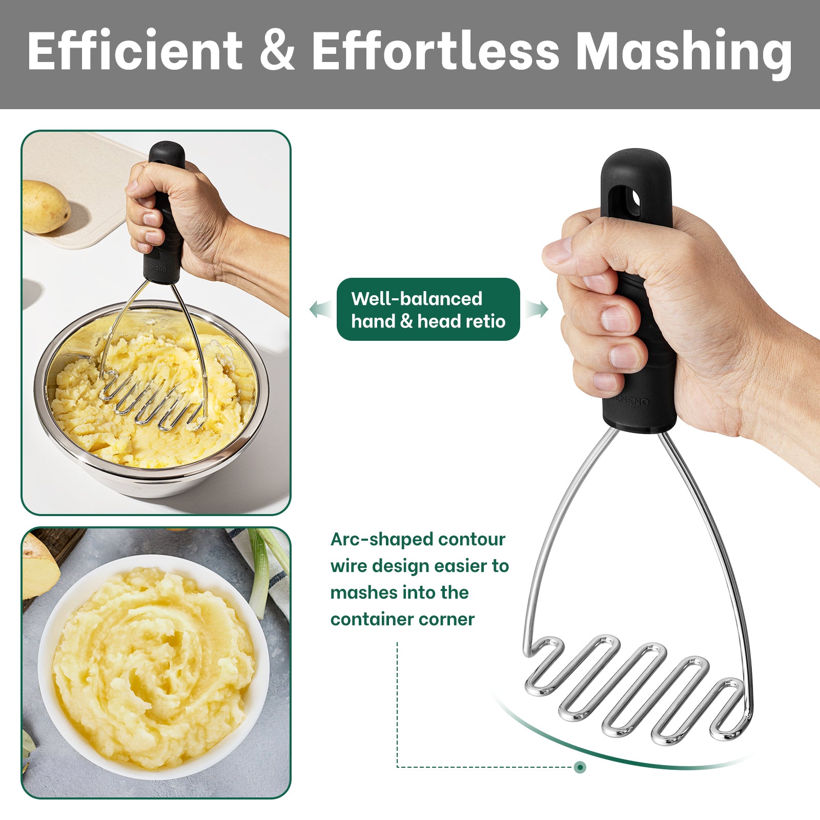 Beneno Heavy Duty Stainless Steel Wire Potato Masher